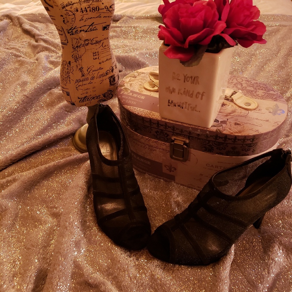 Peep toe booties